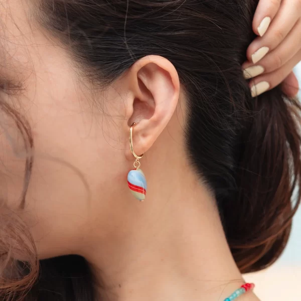 rainbow heart dangle earrings for non pierced ears