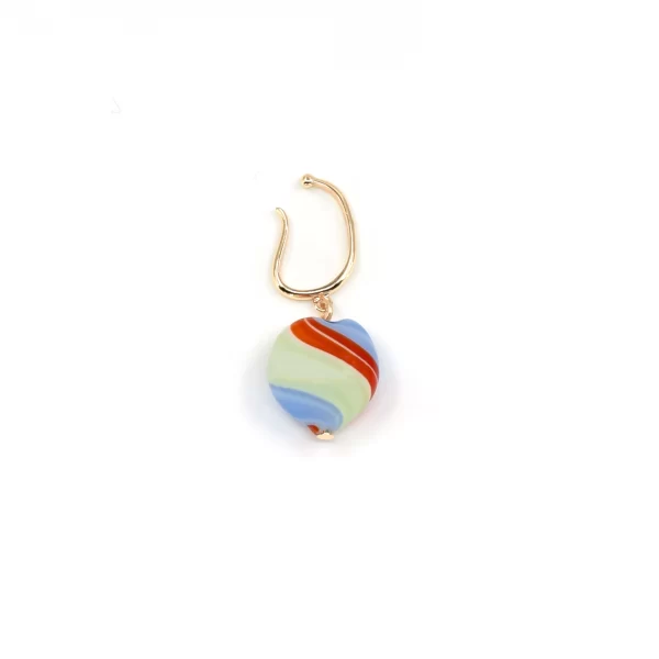rainbow heart dangle earrings for non pierced ears