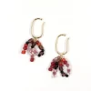 pink black red bead ear cuffs no piercing