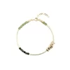 green gold beaded bangle statement bracelet for women