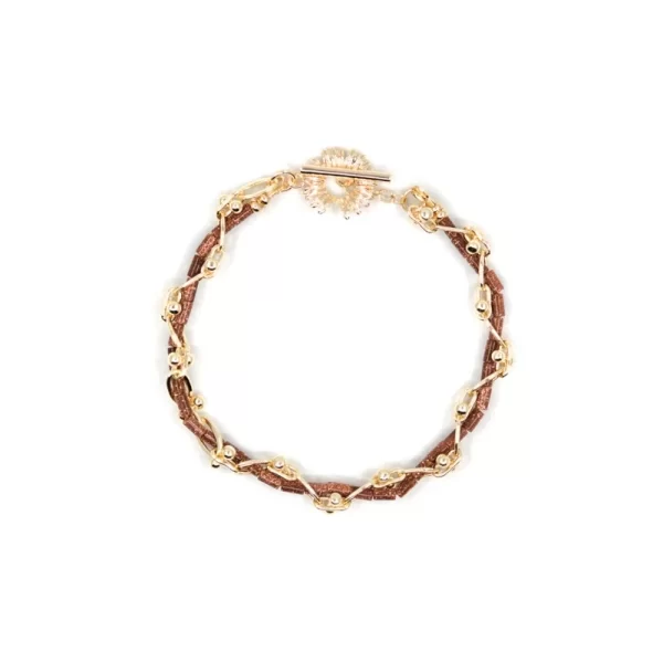goldstone beads link chain bracelet for women