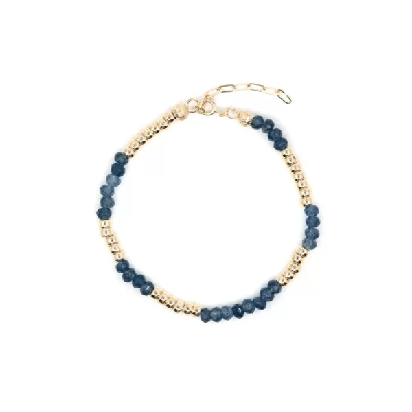 ink blue and gold-plated beaded bracelet