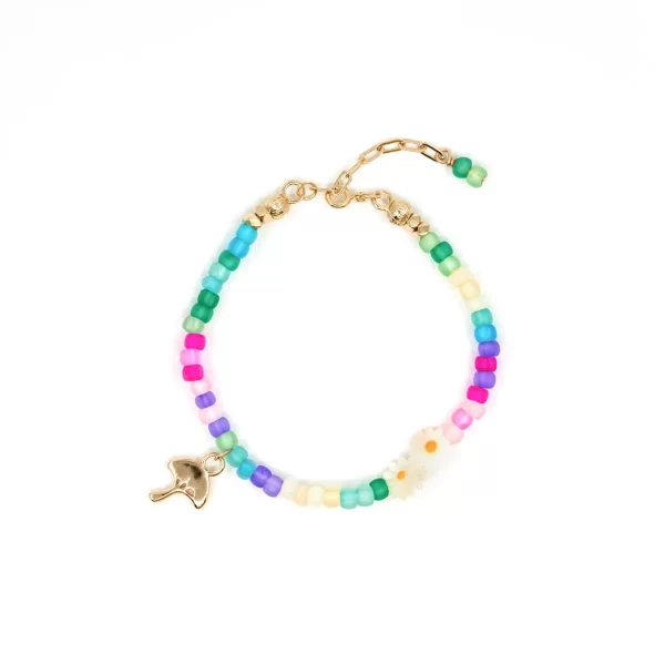 colorful beaded Bracelet with mushroom daisy for women