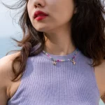 colorful beaded necklace for women with bunny candy flower