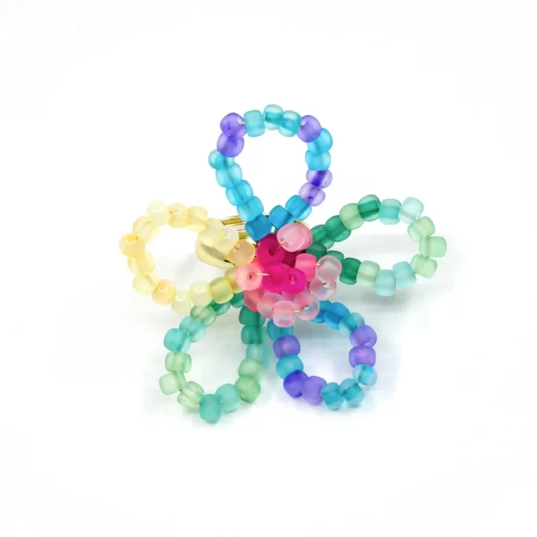 colorful handmade beaded ring for women
