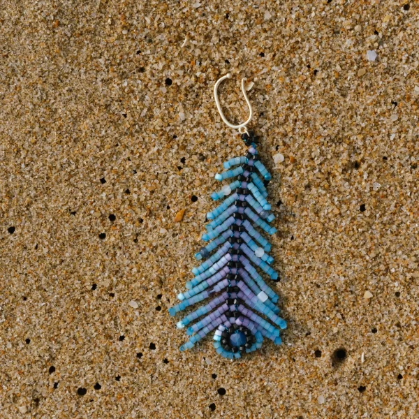 long unique dangle handmade peacock feather earrings for non pierced ears