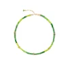 green glass seed beaded necklace for women