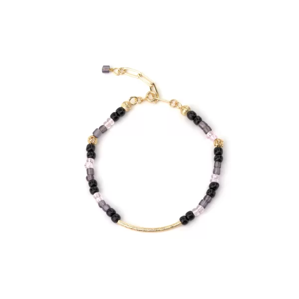 black purple glass beads bracelet for women