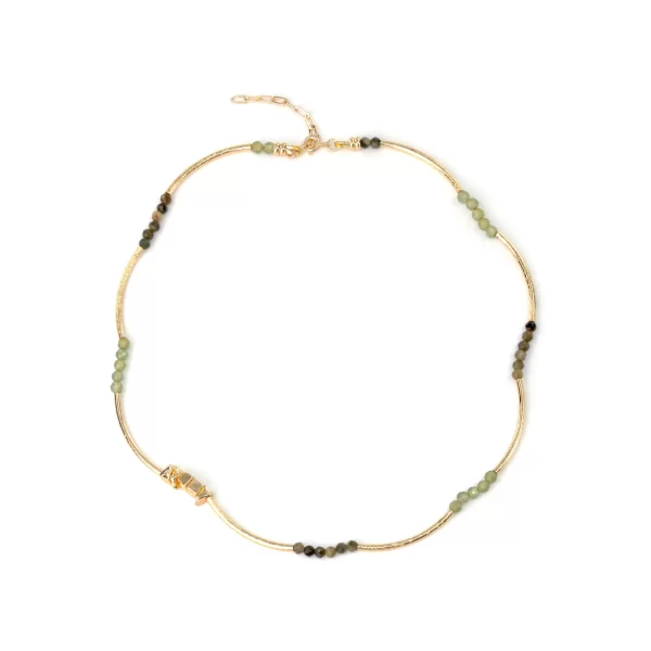 green gold beaded bangle statement necklace for women