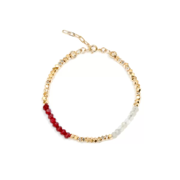 white red beaded bracelet for women