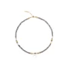 grey beaded necklace with moon
