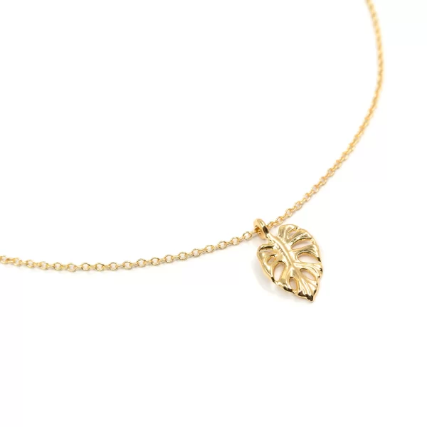 leaf pendant chain necklace for women