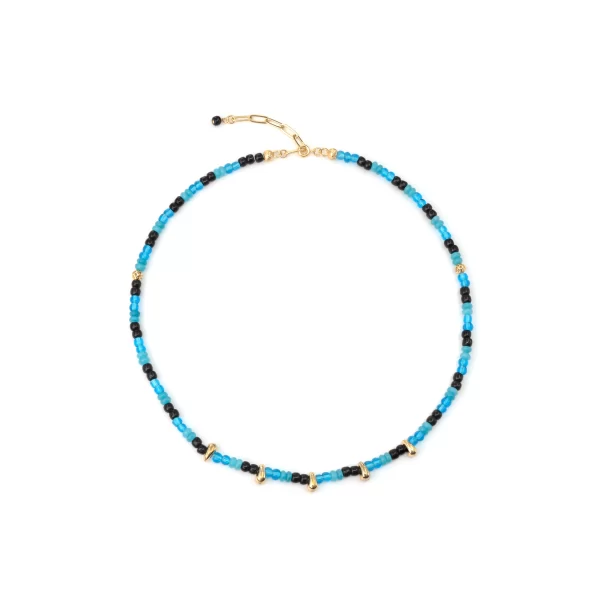 black blue beaded necklace for women