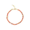 orange seed beads bracelet for women