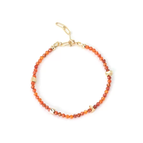 orange seed beads bracelet for women