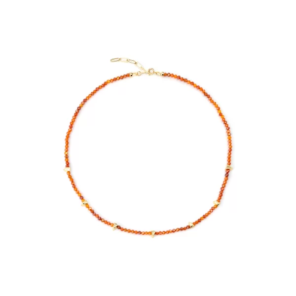 orange seed beads necklace for women