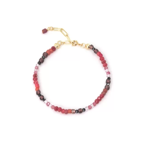 pink black red bead bracelet for women