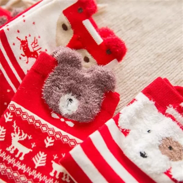 Animal Dog Bear Fox Christmas Quarter Socks Box for Women