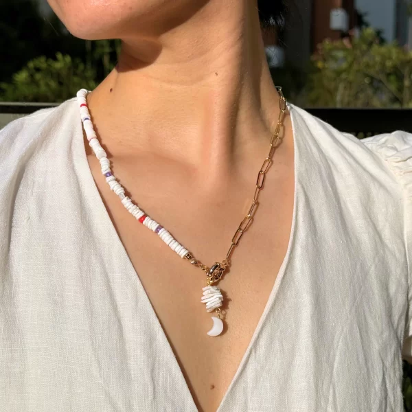 handmade unique long chain bead necklace for her