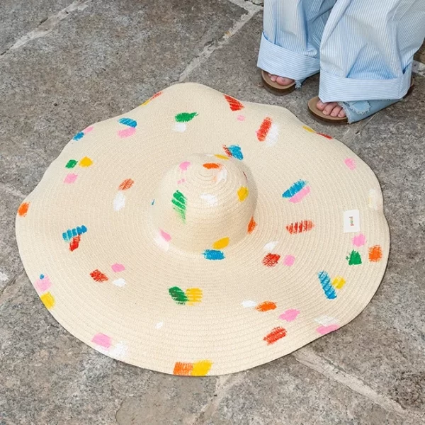 colorful summer wide brim sun hat for women