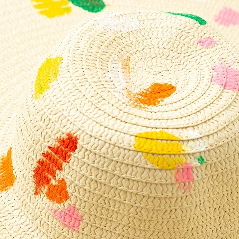 colorful summer wide brim sun hat for women