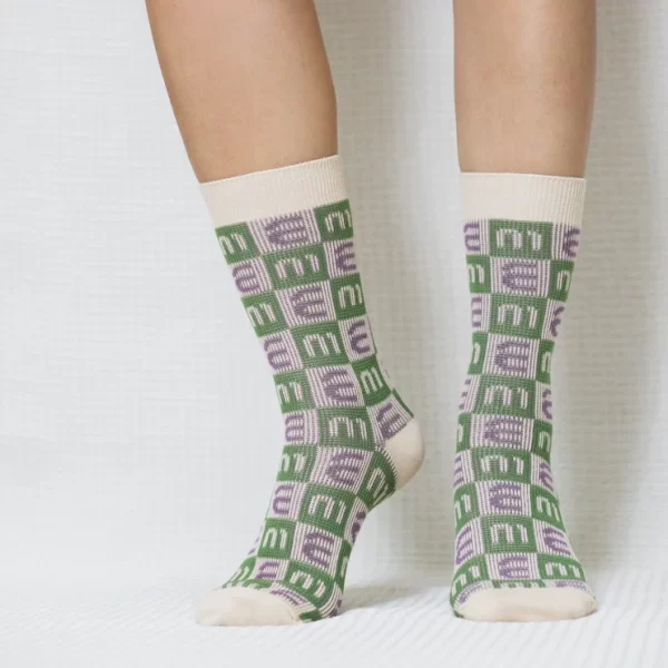 Green M Quarter Combed Cotton Socks for Women