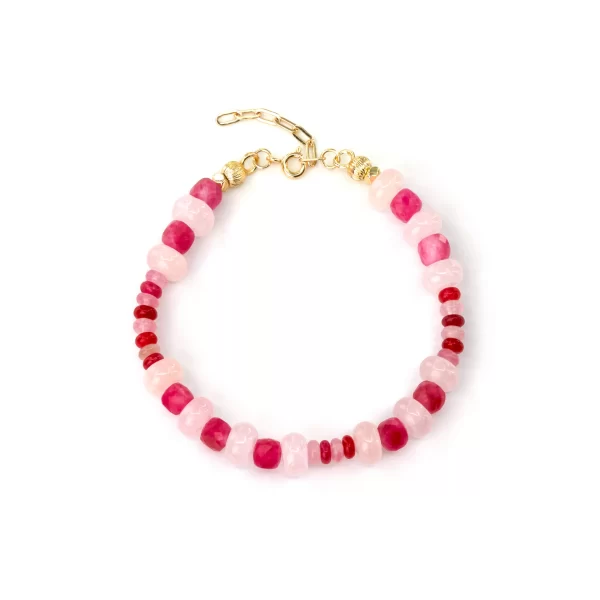 handmade daily wear white red bead bracelet