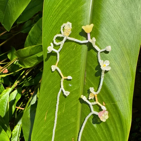 handmade dainty yellow flower bead necklace