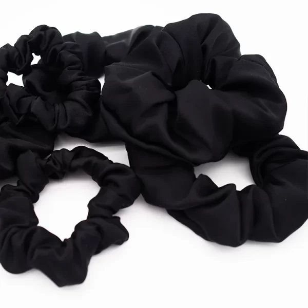 black silk scrunchie