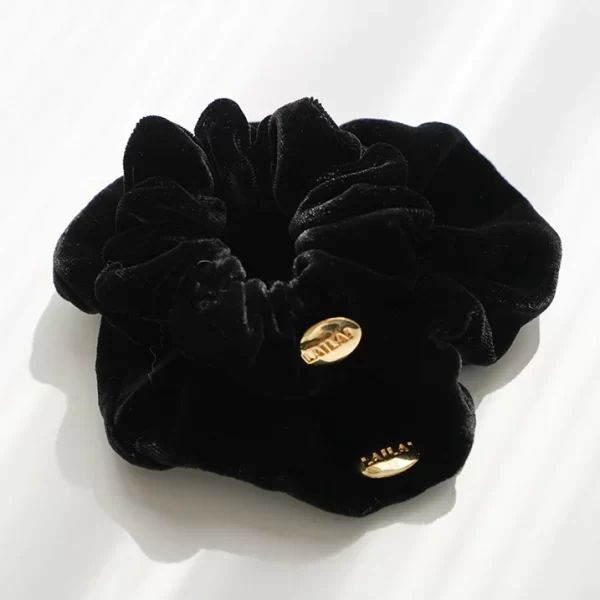 black silk velvet scrunchie