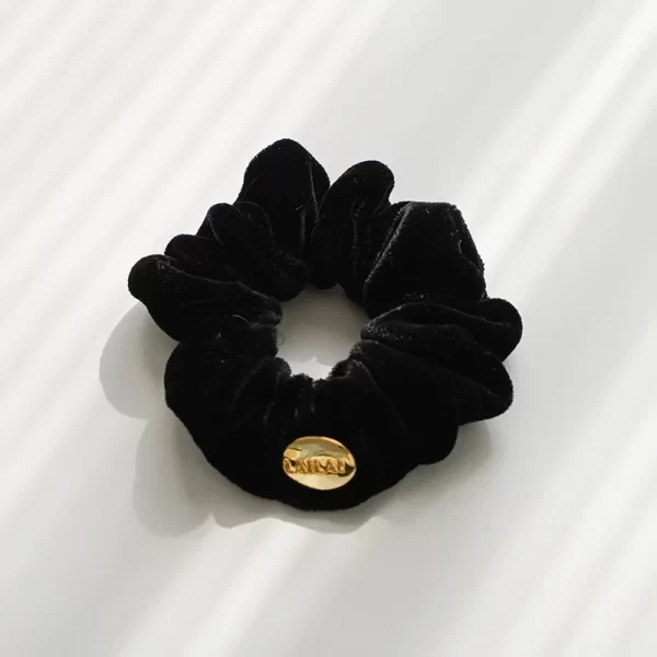 black silk velvet scrunchie