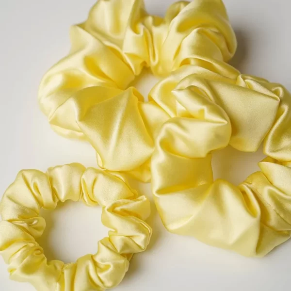 yellow silk hair scrunchie