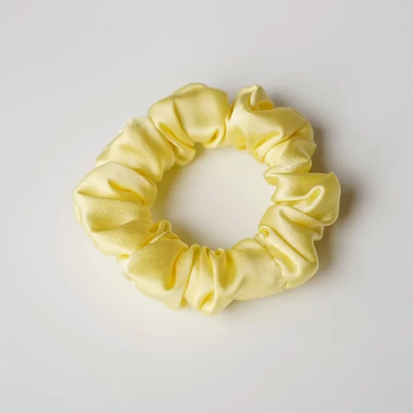 yellow silk hair scrunchie