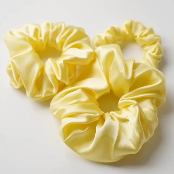 yellow silk hair scrunchie