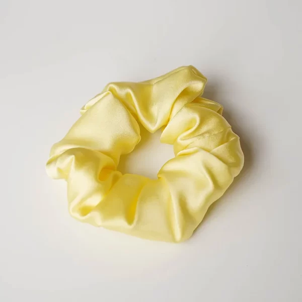 yellow silk hair scrunchie