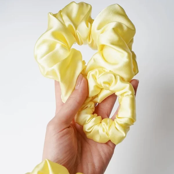 yellow silk hair scrunchie