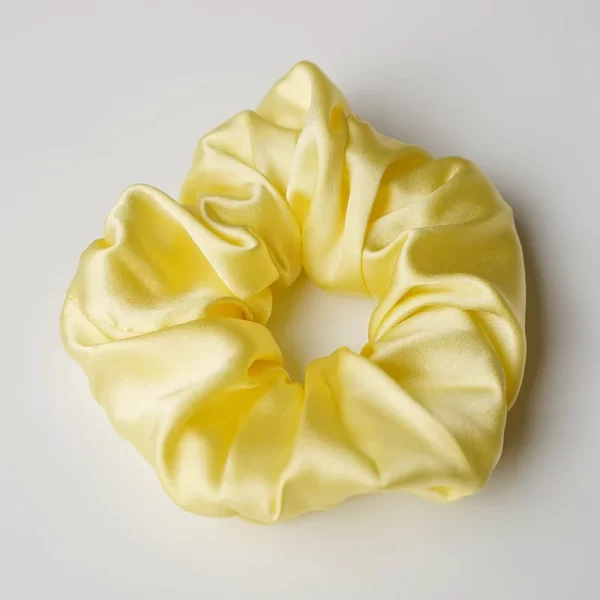 yellow silk hair scrunchie