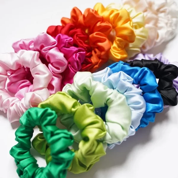 small silk hair scrunchies