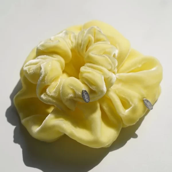 yellow silk velvet scrunchie