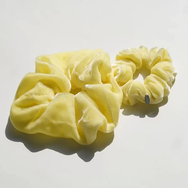 yellow silk velvet scrunchie