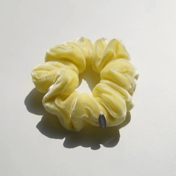 yellow silk velvet scrunchie