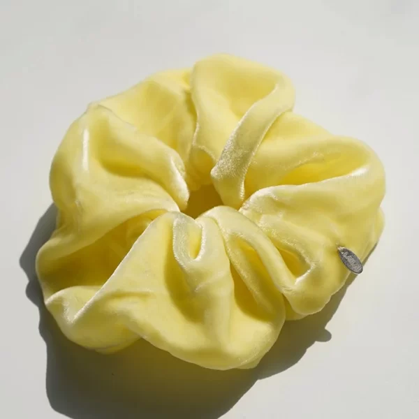 yellow silk velvet scrunchie